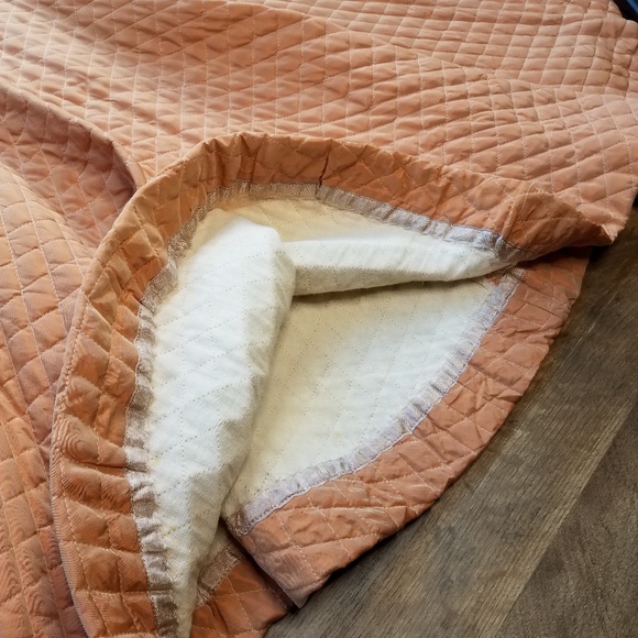 Vintage Quilted Peach Dress - Picture 6 of 8